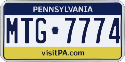 PA license plate MTG7774