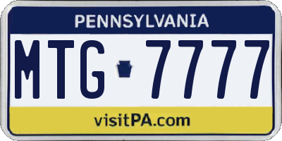 PA license plate MTG7777