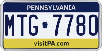 PA license plate MTG7780