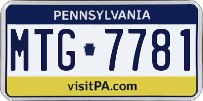 PA license plate MTG7781