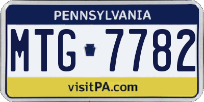 PA license plate MTG7782