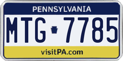 PA license plate MTG7785