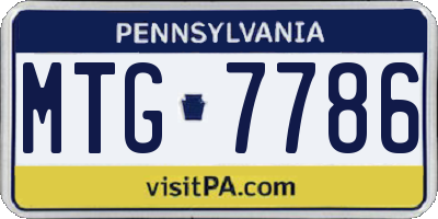 PA license plate MTG7786