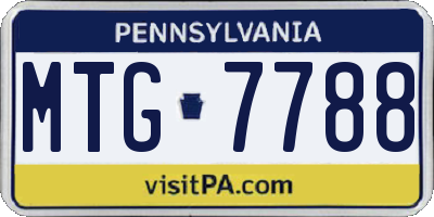 PA license plate MTG7788