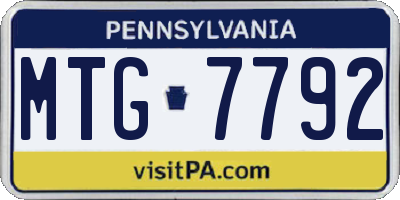 PA license plate MTG7792