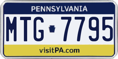 PA license plate MTG7795
