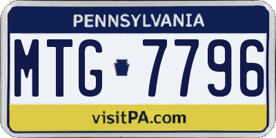 PA license plate MTG7796