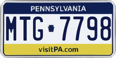 PA license plate MTG7798