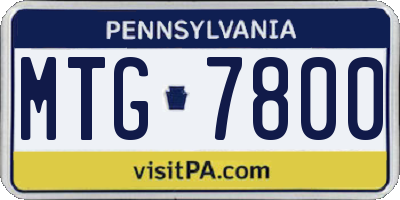 PA license plate MTG7800