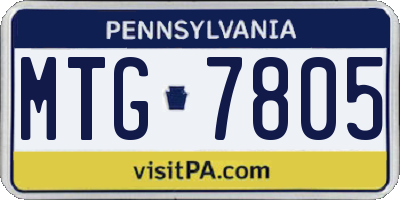 PA license plate MTG7805