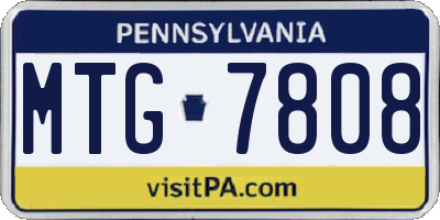 PA license plate MTG7808