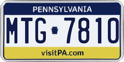 PA license plate MTG7810