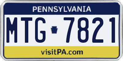 PA license plate MTG7821