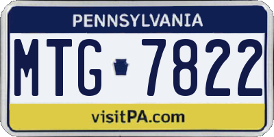PA license plate MTG7822