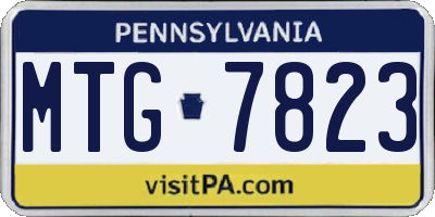 PA license plate MTG7823
