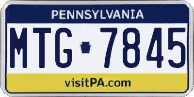 PA license plate MTG7845