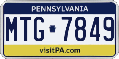 PA license plate MTG7849
