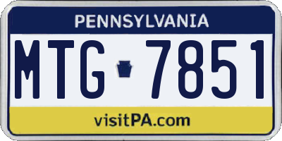 PA license plate MTG7851