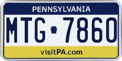 PA license plate MTG7860