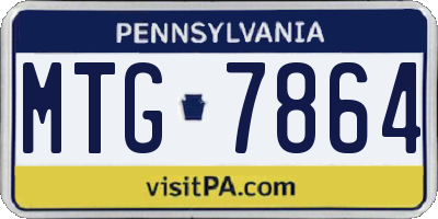 PA license plate MTG7864