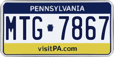 PA license plate MTG7867