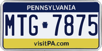 PA license plate MTG7875