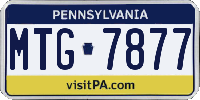 PA license plate MTG7877