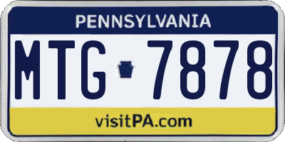 PA license plate MTG7878
