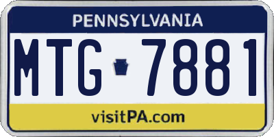 PA license plate MTG7881