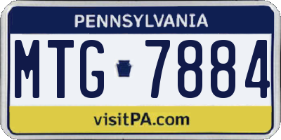 PA license plate MTG7884