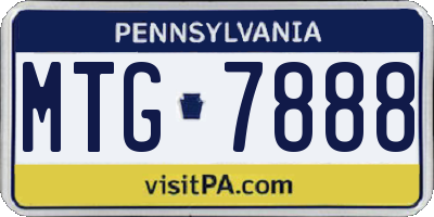 PA license plate MTG7888