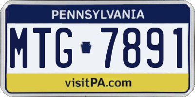 PA license plate MTG7891