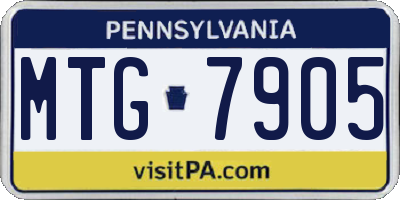 PA license plate MTG7905