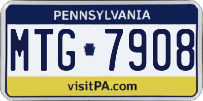 PA license plate MTG7908