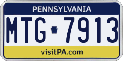 PA license plate MTG7913