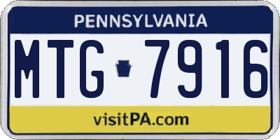 PA license plate MTG7916