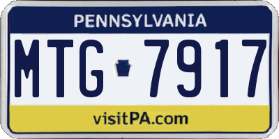 PA license plate MTG7917