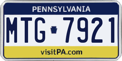 PA license plate MTG7921