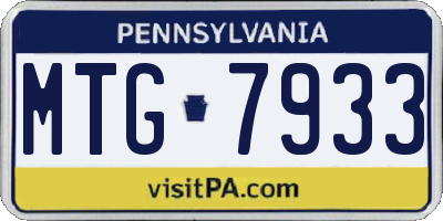 PA license plate MTG7933