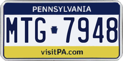 PA license plate MTG7948