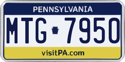 PA license plate MTG7950