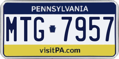 PA license plate MTG7957
