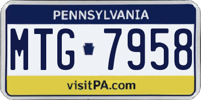 PA license plate MTG7958