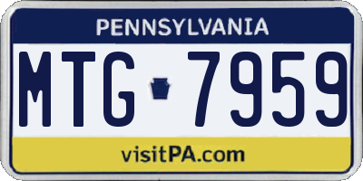 PA license plate MTG7959