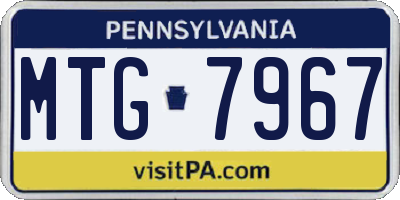 PA license plate MTG7967