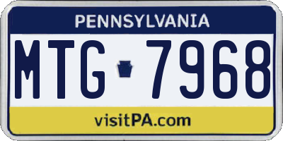 PA license plate MTG7968