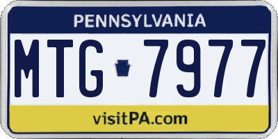 PA license plate MTG7977