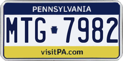 PA license plate MTG7982