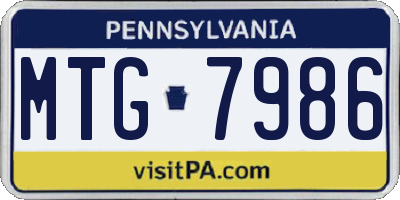 PA license plate MTG7986