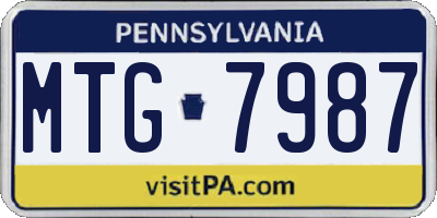 PA license plate MTG7987